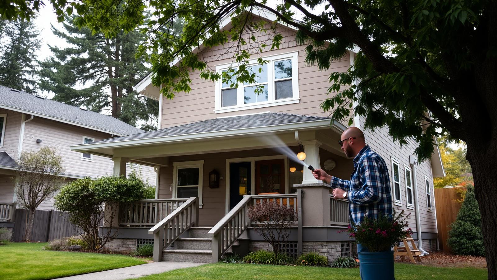 Independent inspector evaluating an older Tacoma home