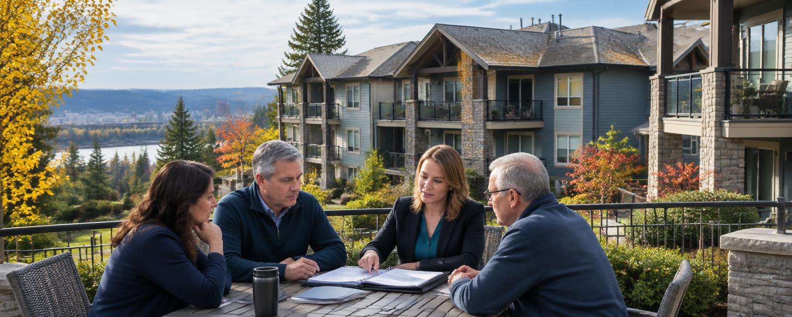 Spokane condominium board reviewing a long-term reserve funding plan with a reserve specialist